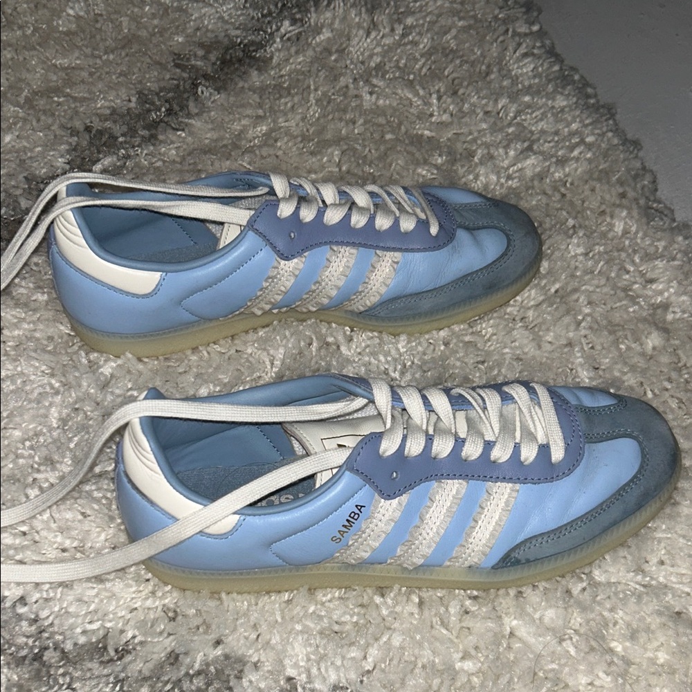 Adidas Samba Blue and White Sneakers